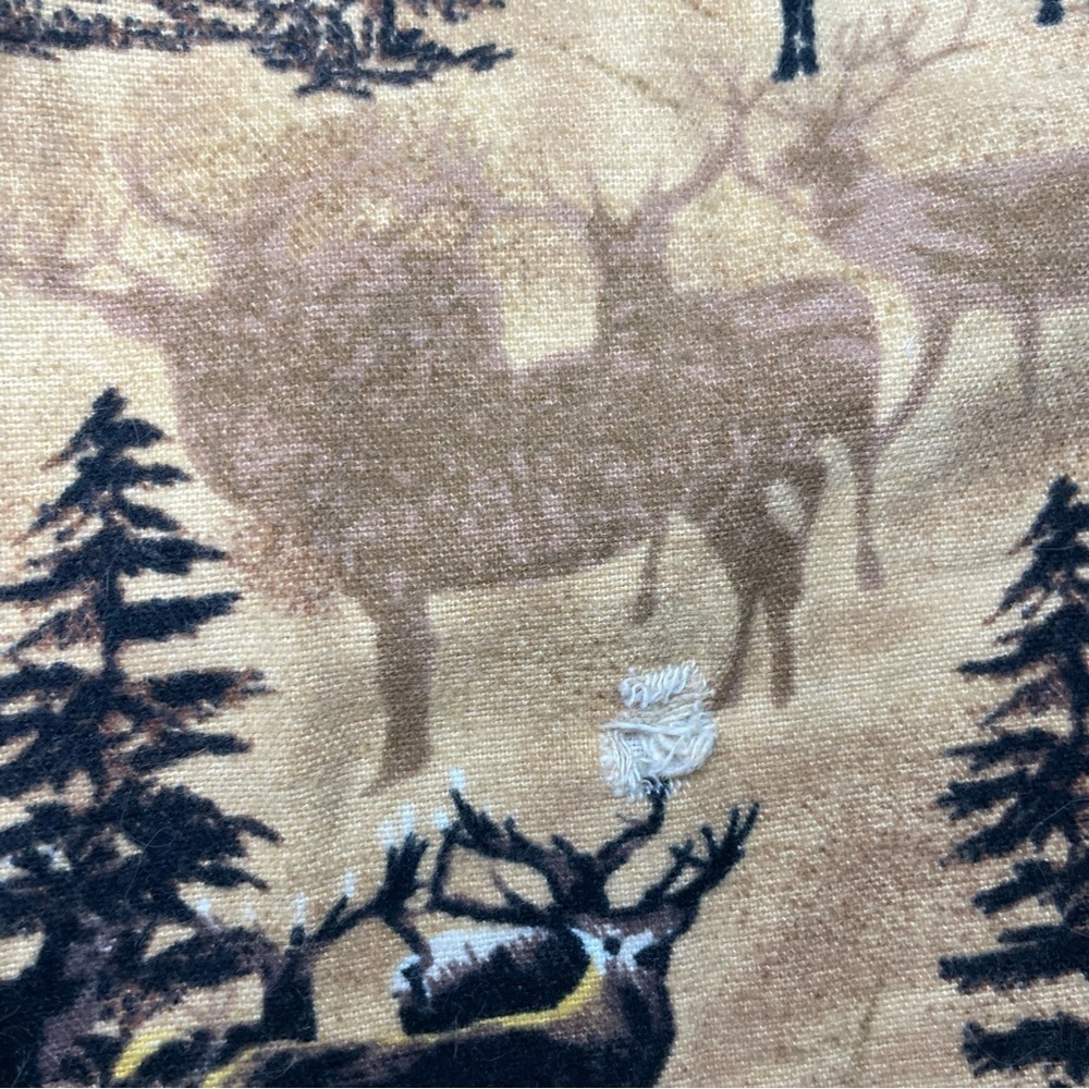 Woolrich Vintage 100% Cotton Dark Wheat Whitetail Deer Forest Outdoors Shirt - Picture 11 of 12